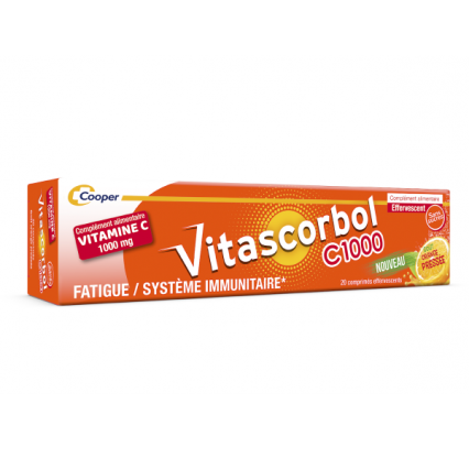 Vitascorbol Vitamin C 1000mg Squeeze Orange Effervescent Tablets 20s 維他命C1000mg鮮榨橙味水溶片20粒